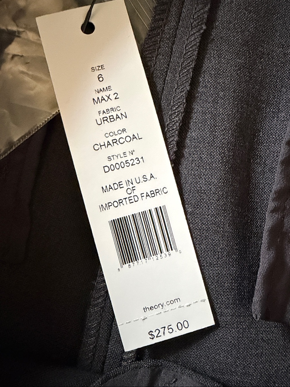 NWT $275 Theory Straight-Leg Wool Blend Dress Pants - Picture 8 of 12